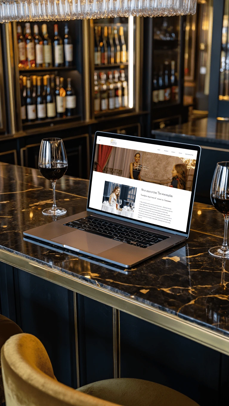 Bar à vin élégant avec bouteilles